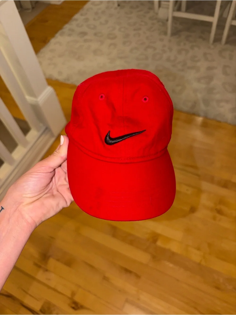 Nike Toddler Red Cotton Swoosh Baseball Cap Red & Black Baseball Cap Hat